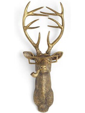 Gold Animal Head Wall Decor Sculpture - Modern Home Accent for Living Room